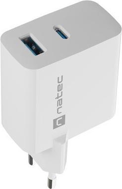 Produktbild Genesis Ladowarka sieciowa Natec Ribera Gan 1x USB-A + 1x USB-C 45W biala (45 W)
