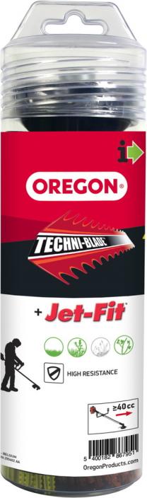Image du produit Oregon Tête à fil Jet-Fit, tête à 4 fils y compris Techni Blade Pièces de fil rouge + vert (Fil de coupe + bobine de fil)