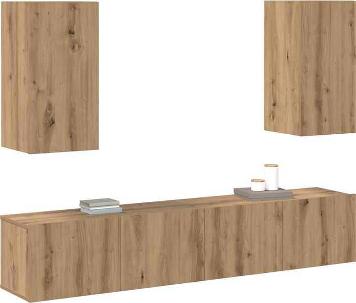 Actual product image VidaXL 4-piece TV cabinet set wall-mounted Artisan oak chipboard (100 x 40 x 40 cm)