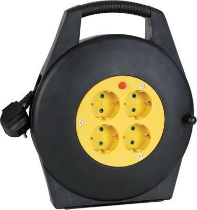 Actual product image Perel Cable reel 10 metres 4 earthed sockets (10 m, 1.50 mm²)