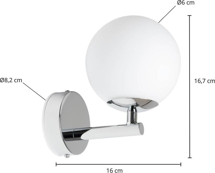 Image du produit Arcchio Applique de salle de bain LED Maviris, sphère, verre (340 lm)