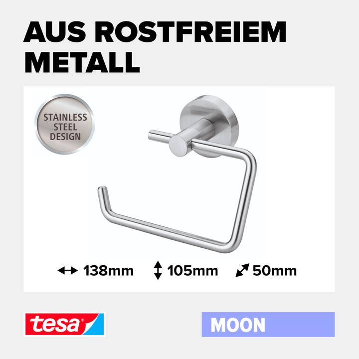 Actual product image tesa MOON toilet roll holder incl. adhesive solution without drilling