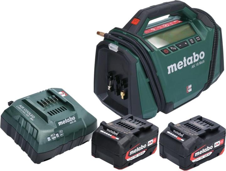 Immagine prodotto Metabo AK 18 Compressore multi batteria 18 V 11 bar + 2x batteria 4.0 Ah + caricabatterie (11 bar, 0 l)