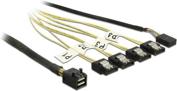 Image du produit Delock Câble SAS inversé : 4xSATA - SFF-8643, 1m