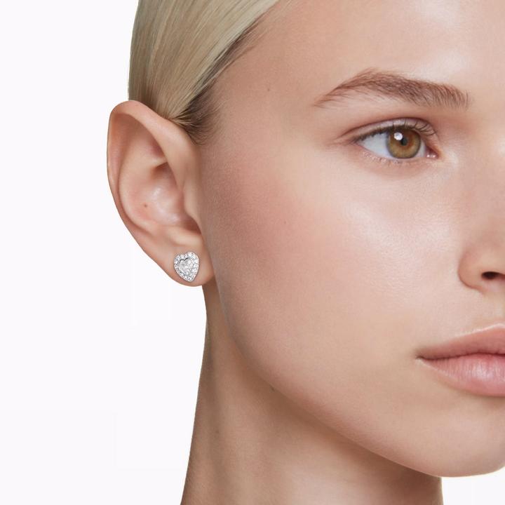 Produktbild Swarovski x Ariana Grande Ohrstecker Verschiedene Schliffe Herz Weiss Rhodiniert (Swarovski Metall)