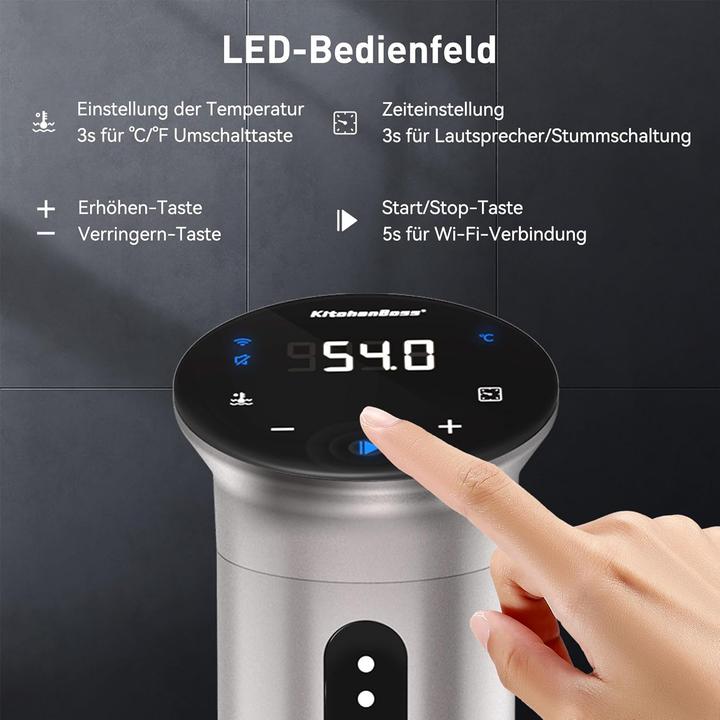 Produktbild KitchenBoss Sous Vide Stick Garer mit Wi-Fi und App-Steuerung