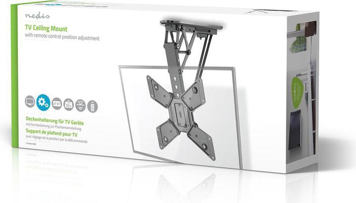 Produktbild Nedis Motorbetriebene Deckenhalterung für TV-Geräte - 23 – 55 Zoll - Max. 30 kg - 2 voreingestell (Decke, 55", 30 kg)