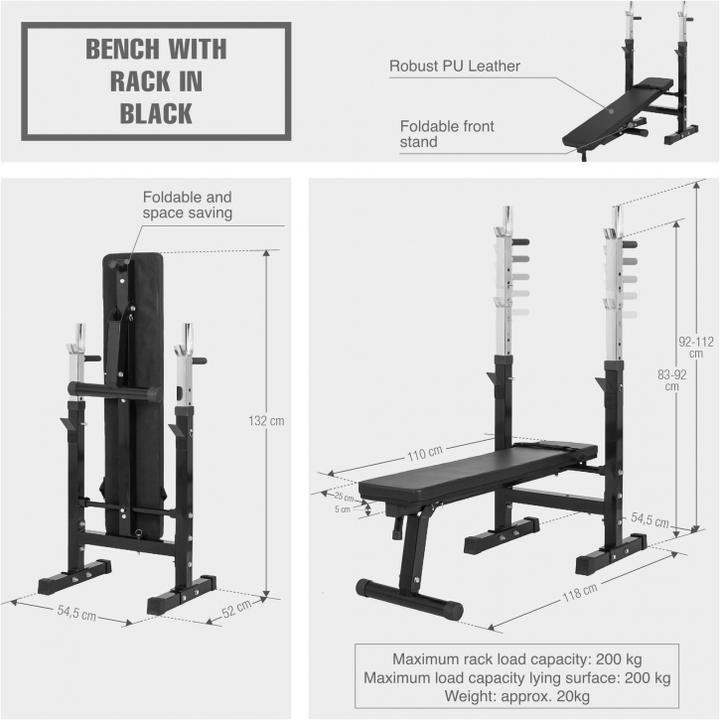 Image du produit Gorilla Sports Banc de musculation avec étagère