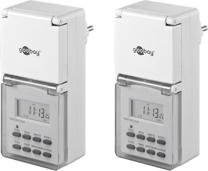Actual product image Goobay Digital timer IP44, 2 pieces, White