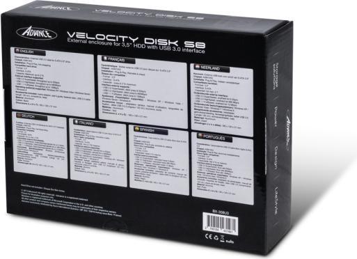 Immagine prodotto Advance BOITIER DISCO ESTERNO VELOCITY S8 USB 3.0 - 31/2 S-ATA (3.5")