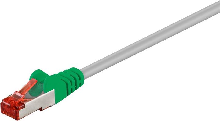 Goobay CAT 6 Crossover-Patchkabel, S/FTP (PiMF), Grau, Grün, Grau-Grün, 1 m (S/FTP, CAT6, 1 m)