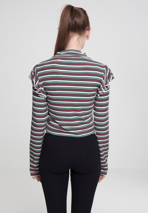 Actual product image Urban Classics Ladies Rib Striped Volant Turtleneck L/S (5XL)