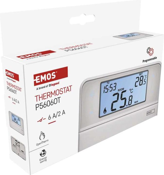 Actual product image Emos OpenTherm room thermostat P5606OT, programmable, wired