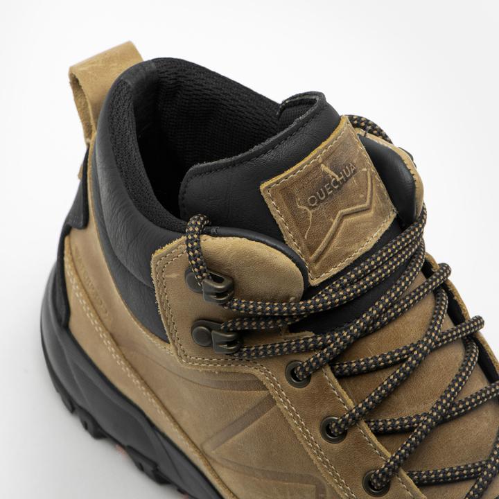 Produktbild Quechua Wanderschuhe Herren Leder wasserdicht - NH500 halbhoch beige (39)
