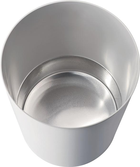 Actual product image Zwingo Safety paper bin with aluminium insert, capacity 13 l, Ø 245 mm, light grey. (13 l)