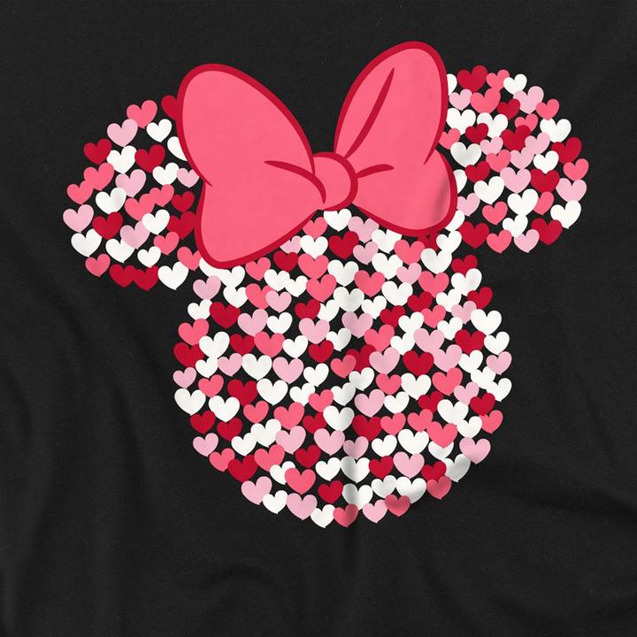 Actual product image Disney Unisex Adult Minnie Mouse Heart Ears Silhouette Valentine's Day T-Shirt (XL)