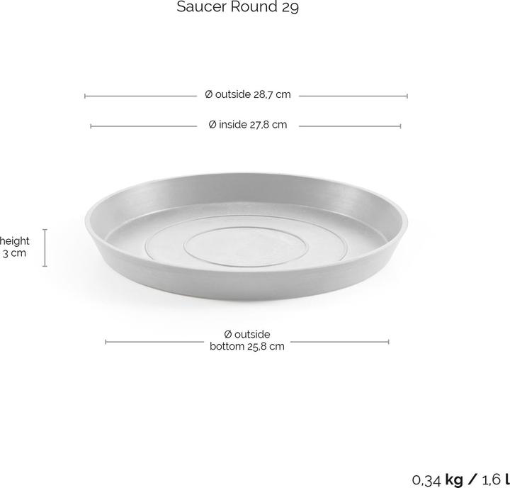Actual product image Ecopots Saucer Round