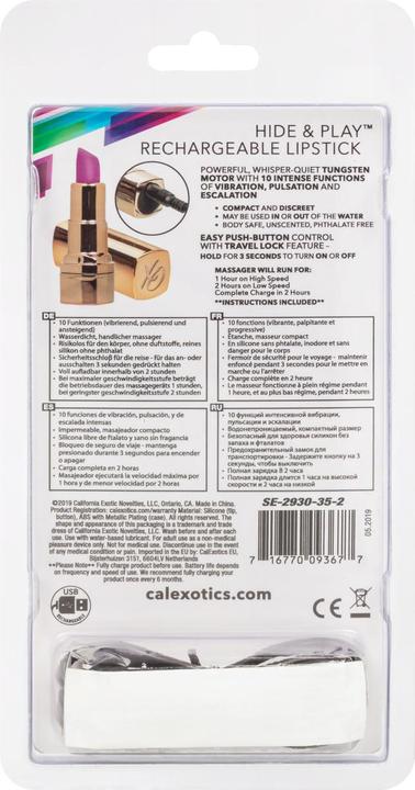 Actual product image CalExotics Hide & Play Lipstick Recharge-Purple
