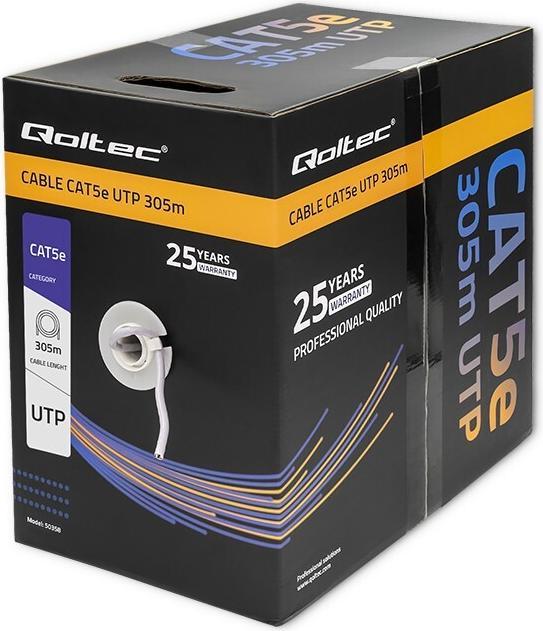 Produktbild Qoltec 50358 UTP Netzwerkkabel CAT5E 305m PVC grau (U/UTP, CAT5e, 305 m)