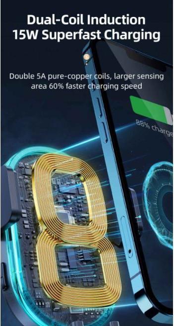Actual product image Joyroom 15W Dual-Coil Wireless Car Charger Holder
