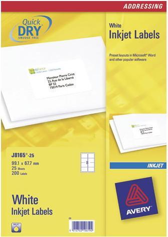 Produktbild Avery Dennison Etiquette d'exp‚dition, 99,1 x 67,7 mm, blanc