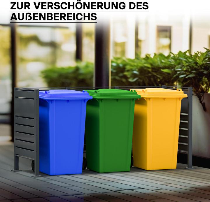 Actual product image Wiltec Waste bin fence extension module anthracite Privacy screen waste bin box
