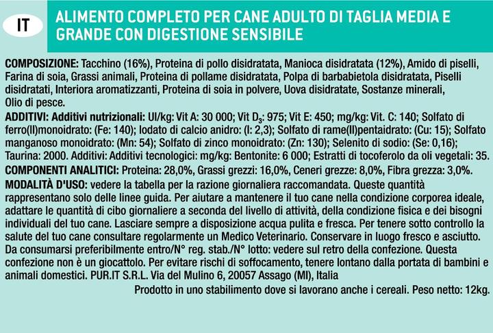 Nährwerte und Zutaten Pro Plan Opti Digest (Adult, 1 Stk., 12000 g)