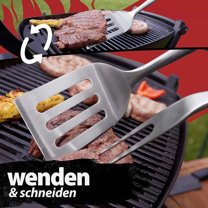 Produktbild Grilluxe Grillbesteck Set, 3-teilig, Akazienholz, Edelstahl