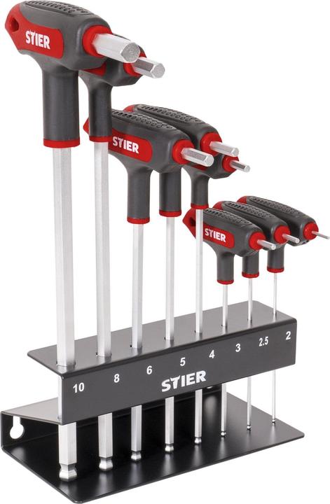 Immagine prodotto Stier Set di giraviti con impugnatura a T esagonali 2 - 10 mm 8 pezzi