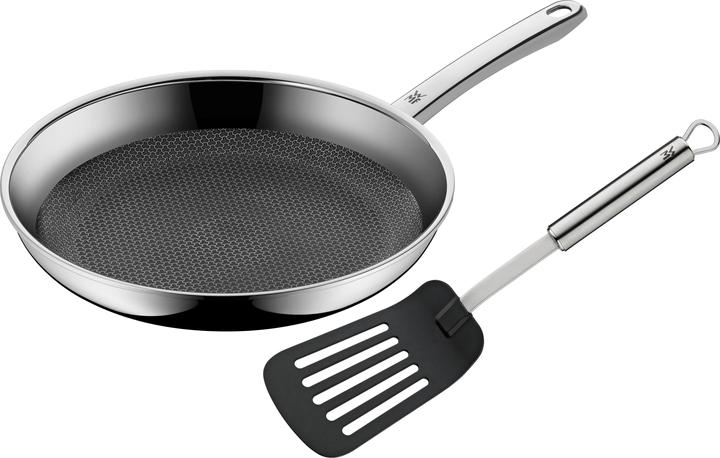 WMF Edelstahlpfanne Bratpfanne 28cm Wender Profi Resist Induktion beschichtet (28.28 cm, Bratpfanne, Aluminium, Edelstahl)