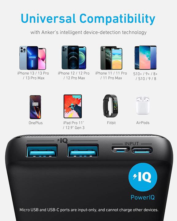 Image du produit Anker 325 (PowerCore 20K) (20000 mAh, 15 W, 74 Wh)