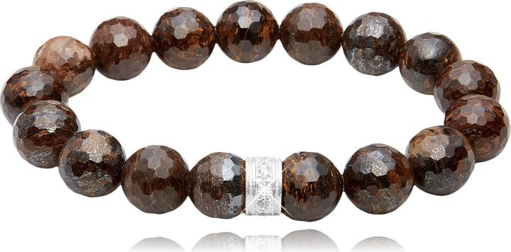Leyda Bronzit Armband mit Silber & Zirkonia (20 cm, Silber 925, Stein, syntetischer Stein)