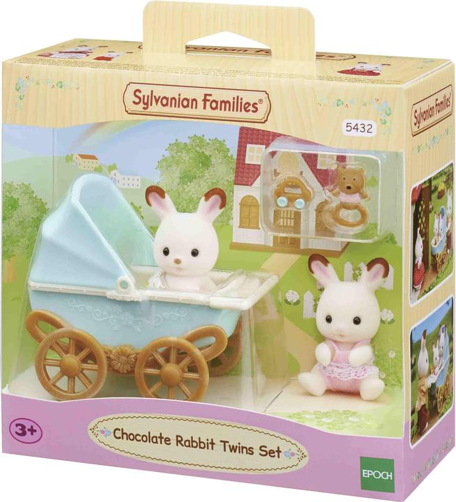 Produktbild Sylvanian Families Chocolate Rabbit Twin Babies & Pram