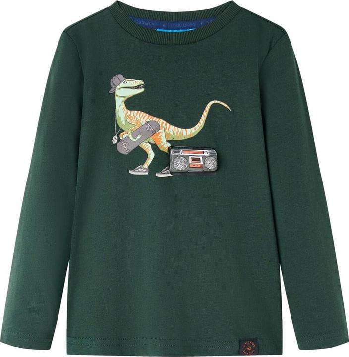 Produktbild VidaXL Kinder-Langarmshirt Dunkelgrün 104,Material: 100 (104)