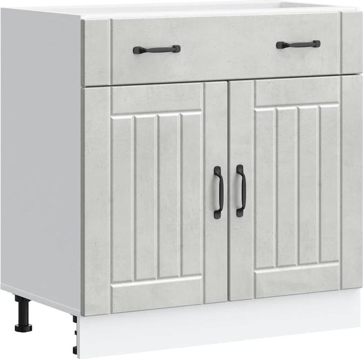 Produktbild VidaXL Küchen-Unterschrank Lucca Betongrau Holzwerkstoff Spülenunterschrank (80 x 46 x 81.5 cm)