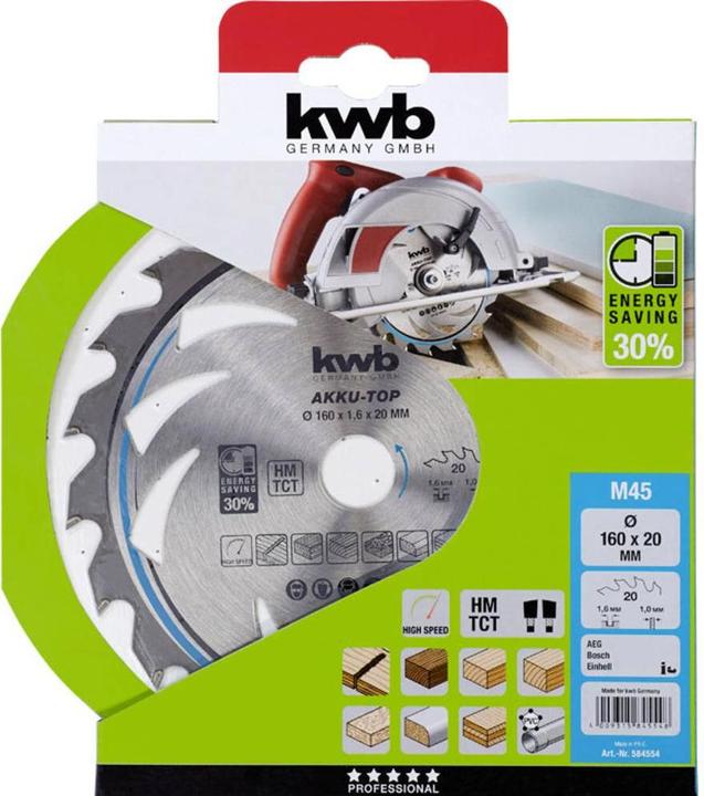 Image du produit kwb Lame de scie circulaire en carbure LAME DE SCIE CIRCULAIRE A COUPE FINE, HARDLOCKED