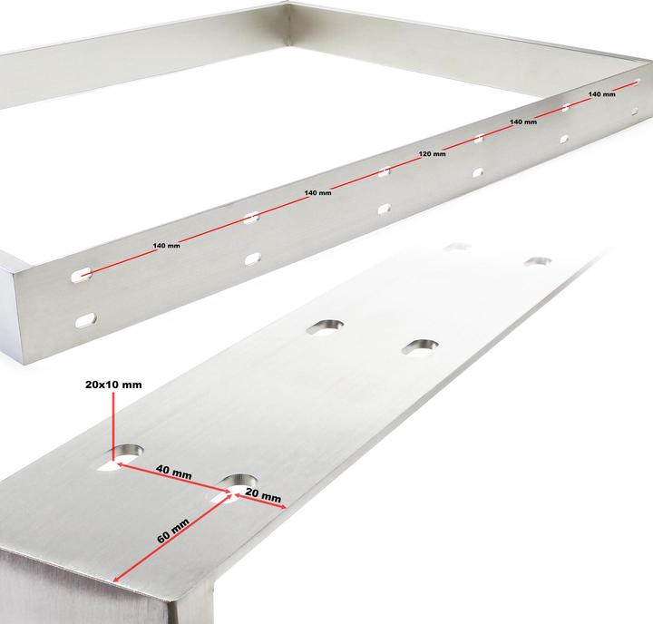 Produktbild Wiltec Tischgestell 80x73cm Edelstahl Tischuntergestell Tischkufe Kufengestell