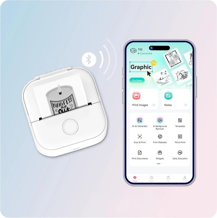Image du produit Phomemo T02 Mini-Drucker (Bluetooth)