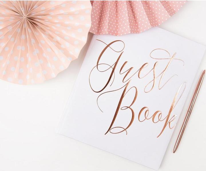 Produktbild Partydeco Gästebuch Guest Book 20 x 24.5 cm, Weiss/Rosegold (20 x 24.5 cm)