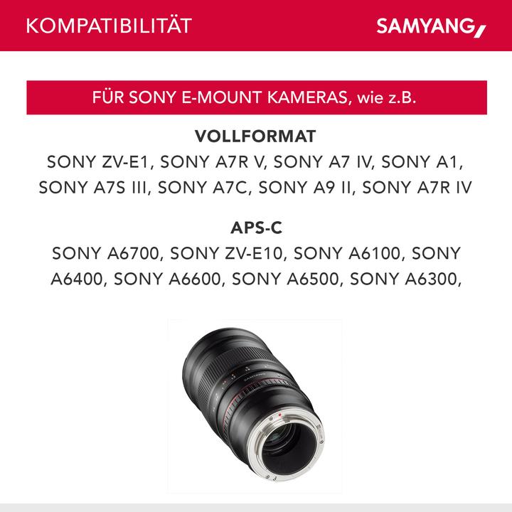 Image du produit Samyang 135mm f/2 ED UMC, Sony E (Sony E, Plein format)