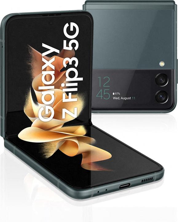Actual product image Samsung Galaxy Z Flip3 5G EU (128 GB, Green, 6.70", SIM + eSIM, 12 Mpx, 5G)