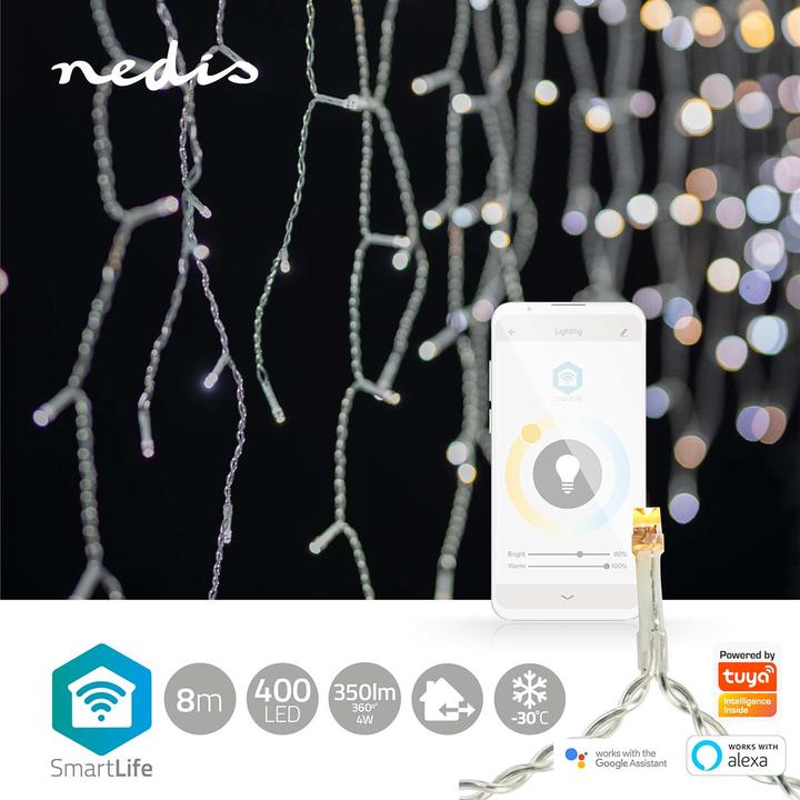 Image du produit Nedis SmartLife Décorative LED | Wi-Fi | Blanc chaud à froid | 400 LED | 8.00 m | Android™ / IOS (8 m)
