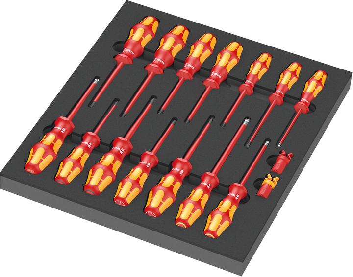 Wera 9711 Foam insert VDE screwdriver set 1 (Port, Phillipps cross recess (PH), Pozidriv cross recess (PZ), Pin-torx)