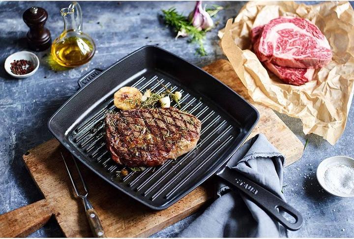 Produktbild Staub Grillpfanne quadratisch, Schwarz, 26x26 cm (Grillpfanne, Gusseisen)