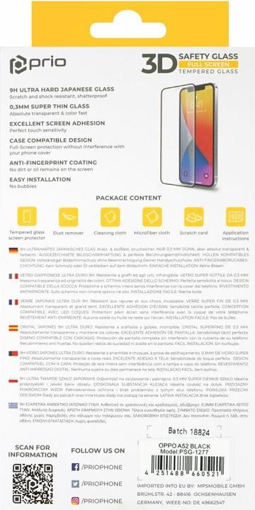Actual product image prio 3D Screen Protector Glass for OPPO A52 black (1 Piece, Oppo A52)