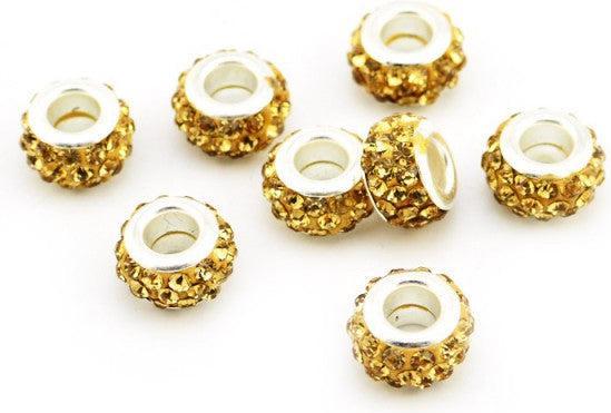 Actual product image Hermex Rhinestone Bead silver plated 925 - Silvery Mocha (Silver 925)