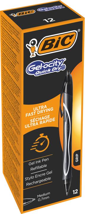 Actual product image Bic Gel pens Gel-ocity Quick Dry 0.7 mm Black, 12 pieces (Black, 12 x)