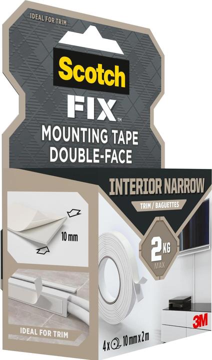 Actual product image Scotch Mounting Tape -Fix, 10 mm x 2 m, White (10 mm)