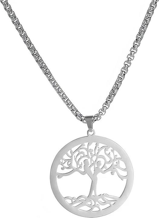 Perlstein Baum des Lebens 2 Seelen Halskette (Metall)