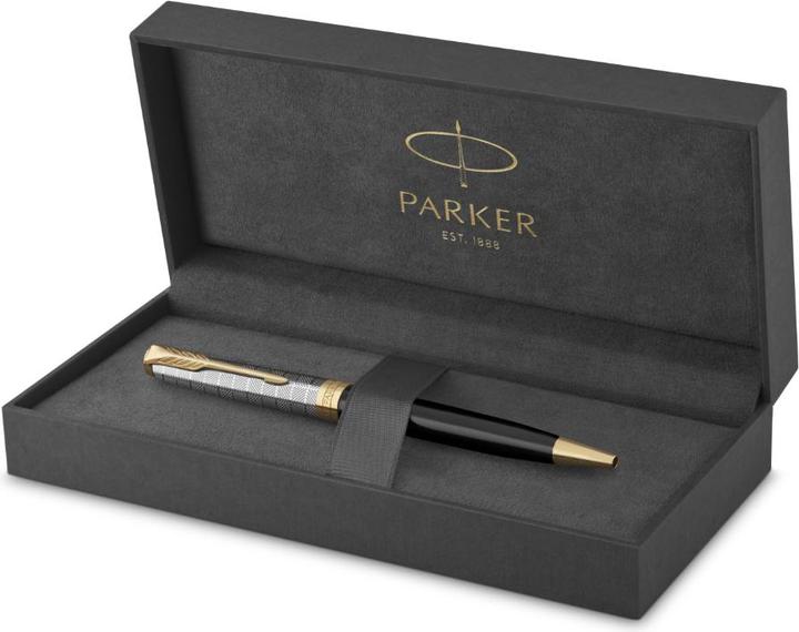 Actual product image Parker Ballpoint pen Sonnet Prem. Metal & G.C. sw M (Black, Silver, Gold, 1 x)
